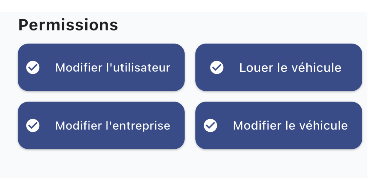 Écran modification utilisateur