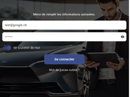 Écran de connexion Holyrent