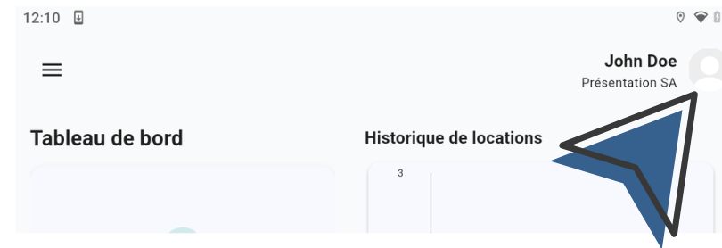 Ouverture paramètres du compte